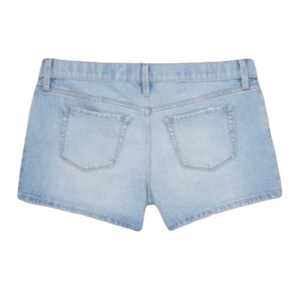 Isabel Maternity Side Panel Midi Maternity Jean Shorts Size 12/31 Under Belly - Picture 2 of 12